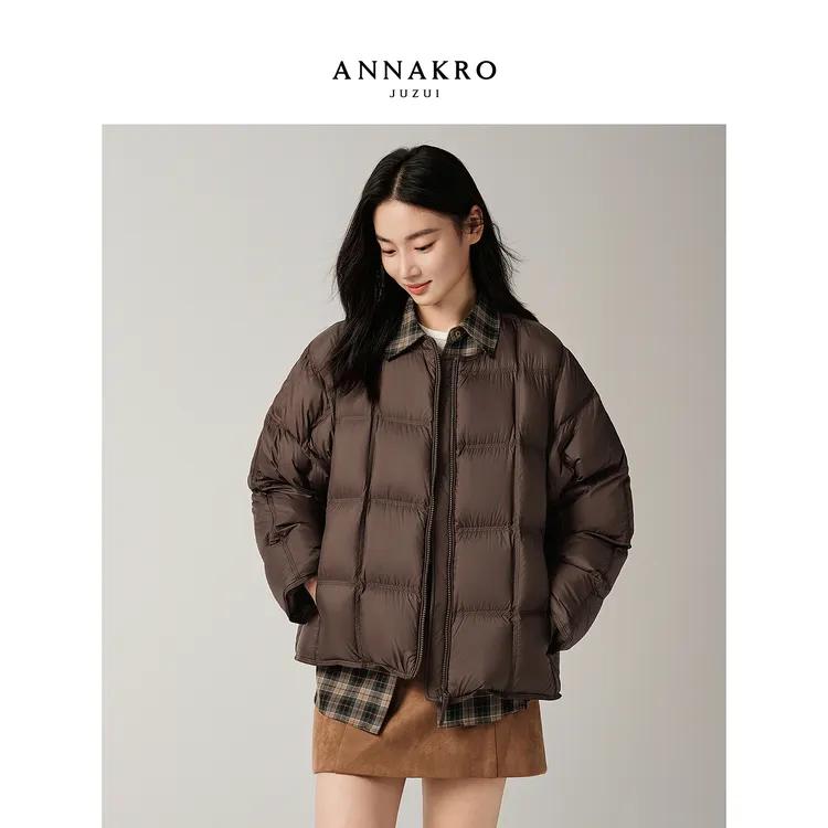 【云朵泡芙】玖姿·安娜蔻轻量O型短款鸭绒羽绒服女25新款KWFD03334