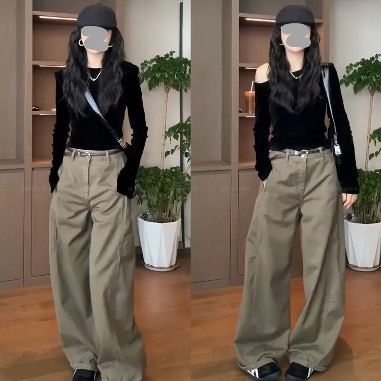 2025秋冬新款轻奢设计感气质长袖上衣休闲百搭时尚洋气牛仔裤套装