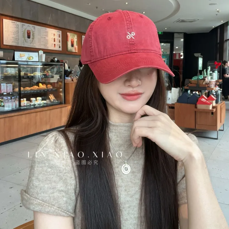 少量清库 新款 % 刺绣加深加大帽檐软顶显脸小棒球帽女