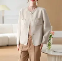 女2025冬季百搭双面毛呢外套