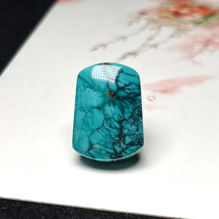 原矿高瓷无优化绿松石小牌子吊坠 高20宽14厚8mm重5.5克暴力蓝方