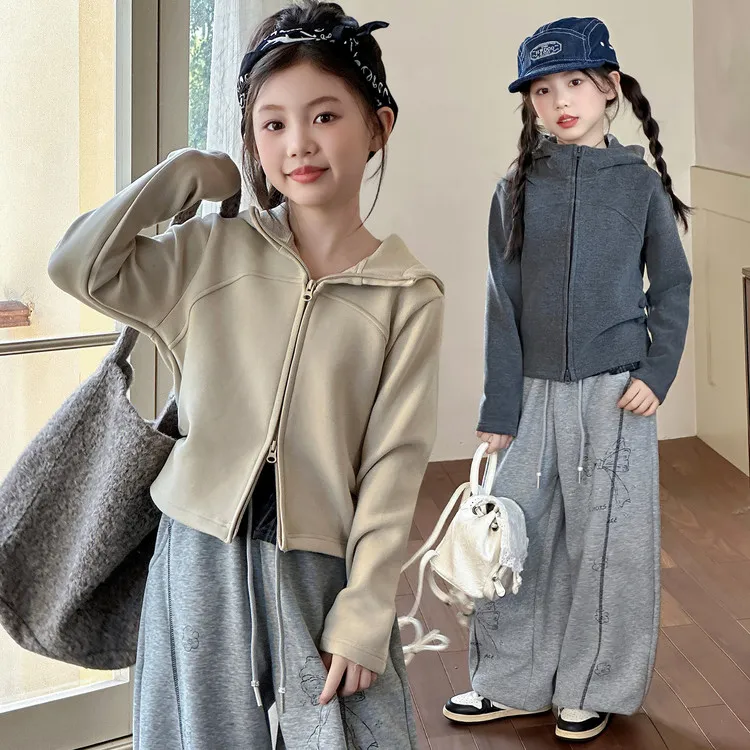 女童外套秋装套装2025新款儿童运动韩系穿搭女孩衣服春秋款两件套