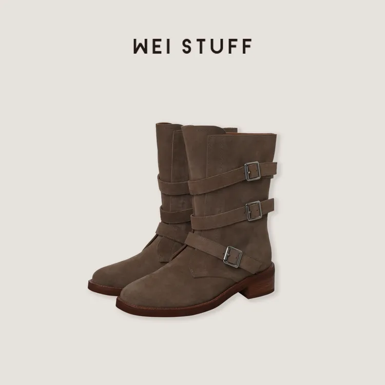 WEI STUFF  “沙漠骑士靴”沙色时髦精穿搭沙漠靴 10097.