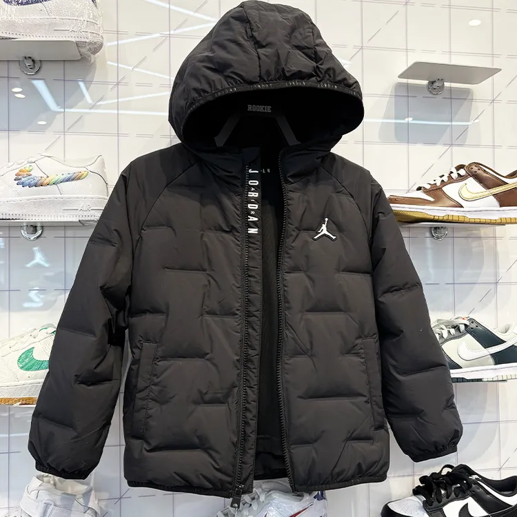 【官方旗舰】AIR JORDAN儿童男女童装冬季90绒子连帽轻羽绒服D569