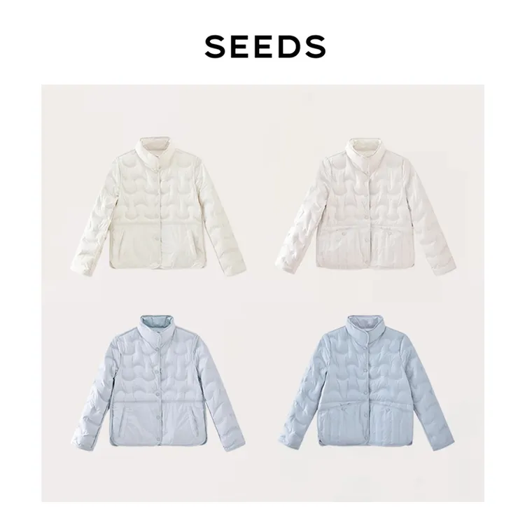 【AB面】SEEDS双面穿波兰进口科鲁达95%白鹅绒三防面料薄款羽绒服
