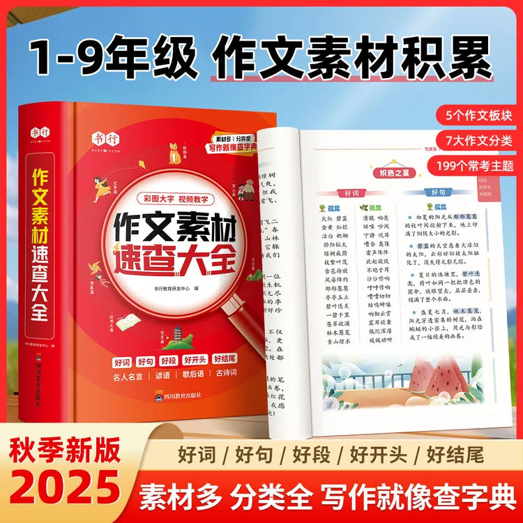 【作文素材速查词典】小学生作文素材词语佳句写作积累扫码音频