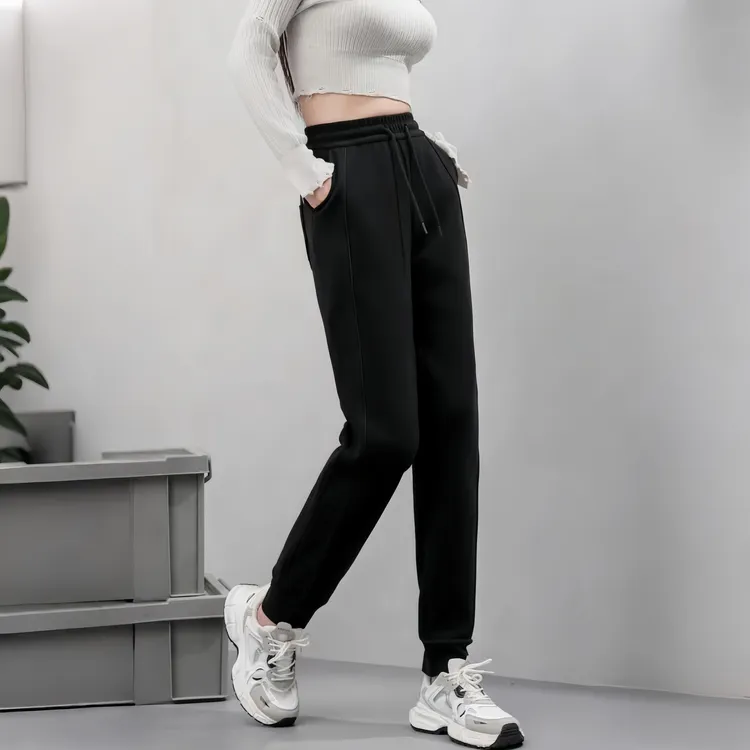 慕丝绒运动束脚休闲裤女2025年秋冬新款爆款高腰加厚品质百搭女裤