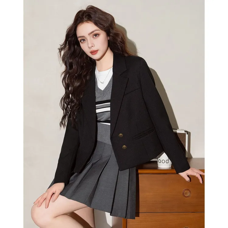 短款小西装外套女2025春秋季新款小个子高级感休闲气质西服潮上衣
