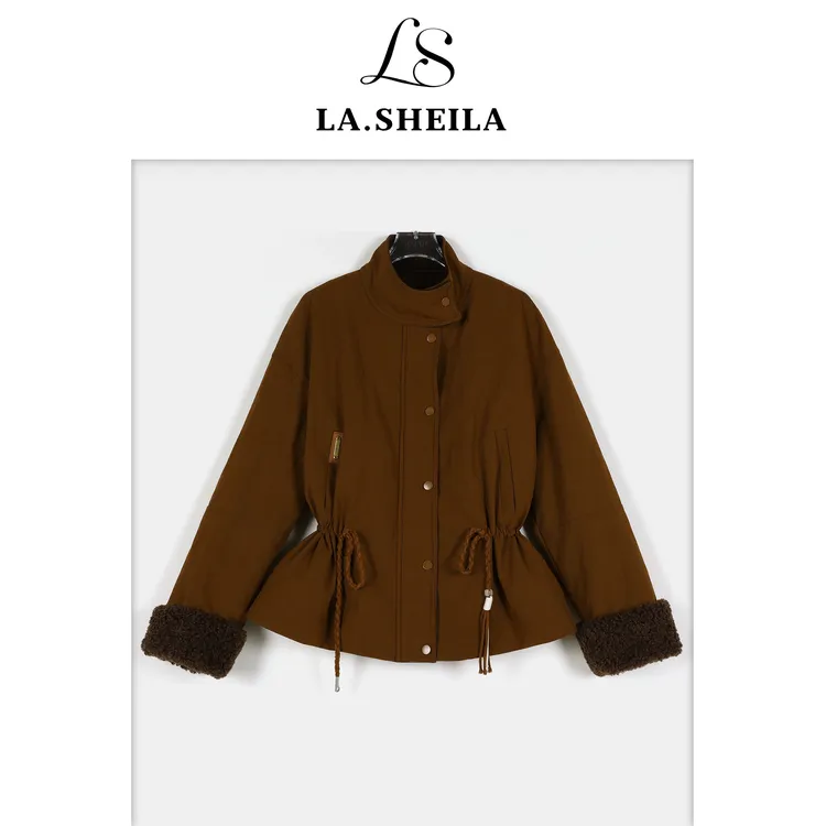 LA.Sheila“香奶奶”立领抽绳毛袖羽绒服254-YRF/1030-80578
