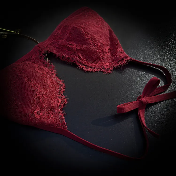 2026马年红色本命年法式蕾丝内衣女小胸无钢圈性感纯欲风文胸罩