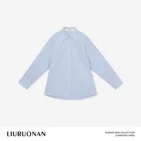 LIURUONAN 25FL【自由的灵魂】Polo领衬衫长袖字母刺绣宽松衬衣女