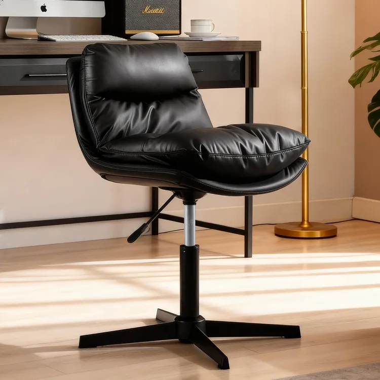 皮质办公座椅转椅书房椅子家用久坐舒服人体工学电脑椅卧室书桌椅