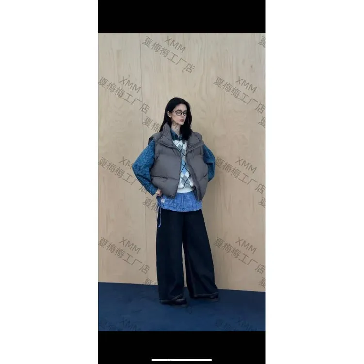 XMM.《泡菜横口袋马甲》秋冬款时尚百搭潮流洋气舒适95绒马甲-M9056