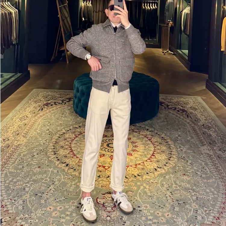 DIERTUUO迪途-033男士秋季新款百搭休闲时尚修身双色羊毛夹克外套