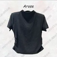 【AR0SE•正品】2025新款短袖纯色褶皱百搭半高领T恤夏季气质款0620
