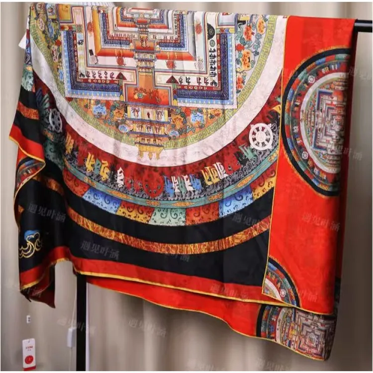 FJ019梵宫唐锦（140*140）女士围巾披肩