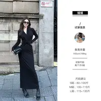 媛媛【气质美学】醋酸v领不规则褶皱气质收腰连衣裙（带抹胸）#Q1340