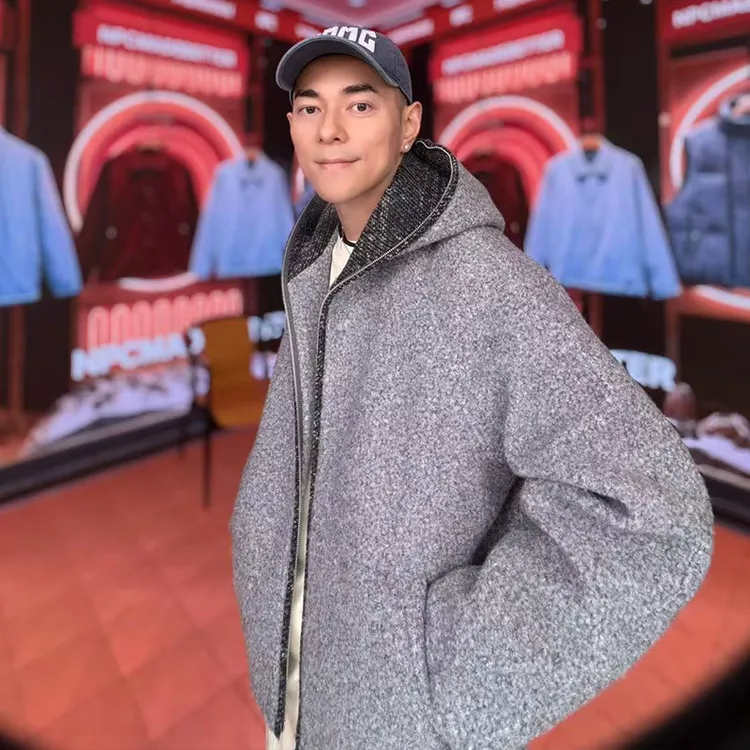 NPC潮牌【青花鹤福】系列连帽拉链夹克男短款落肩廓形NP59TJ15