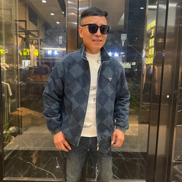 25年秋冬新款正品Laofoye男士加绒保暖宽松休闲百搭夹克牛仔外套