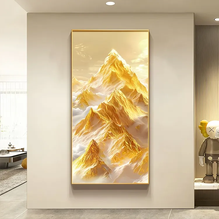 入户玄关装饰画山水画靠山图挂画日照金山2026新款客厅走廊过道画