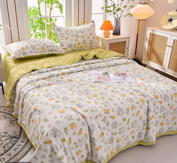 金宝【夏凉被四件套】空调被针织双层纱夏被薄款透气机洗柔软