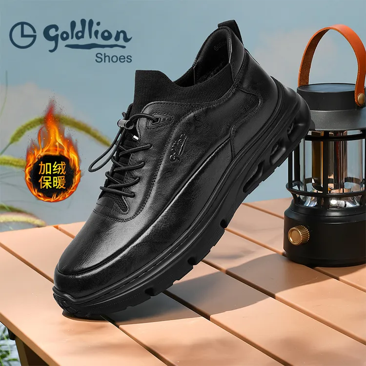 金利来男鞋25年商务休闲免系带冬季加绒保暖轻便户外鞋506540357