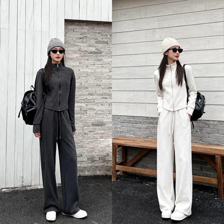 【依凡芙】LU版膨体蓄热绒修身显瘦百搭休闲时尚女士套装JY1018A/ZK