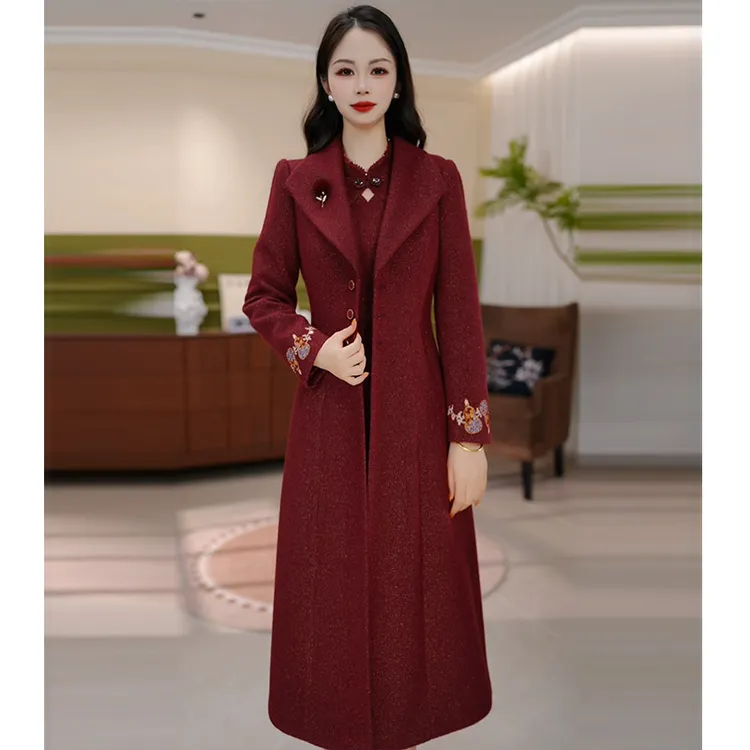 JG-25761新款2025年秋冬季时尚气质优雅显瘦两件套裙子加厚红色