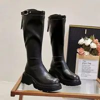 WG7458-8厚底骑士靴女2025秋季新款增高显瘦复古百搭不过膝长靴
