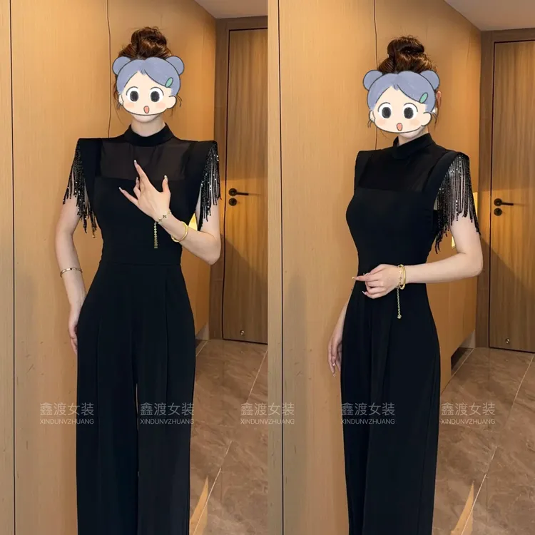 2025夏季新款时尚显瘦气质女士网红洋气连体裤百搭款D5422