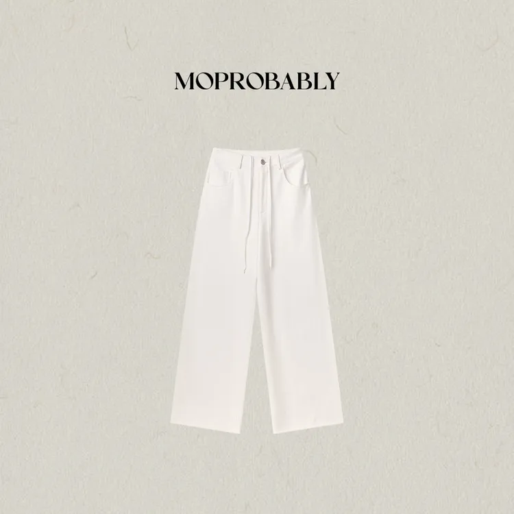 Moprobably李予诺「劲好」“100%棉”极简风时尚休闲针织裤L5351011