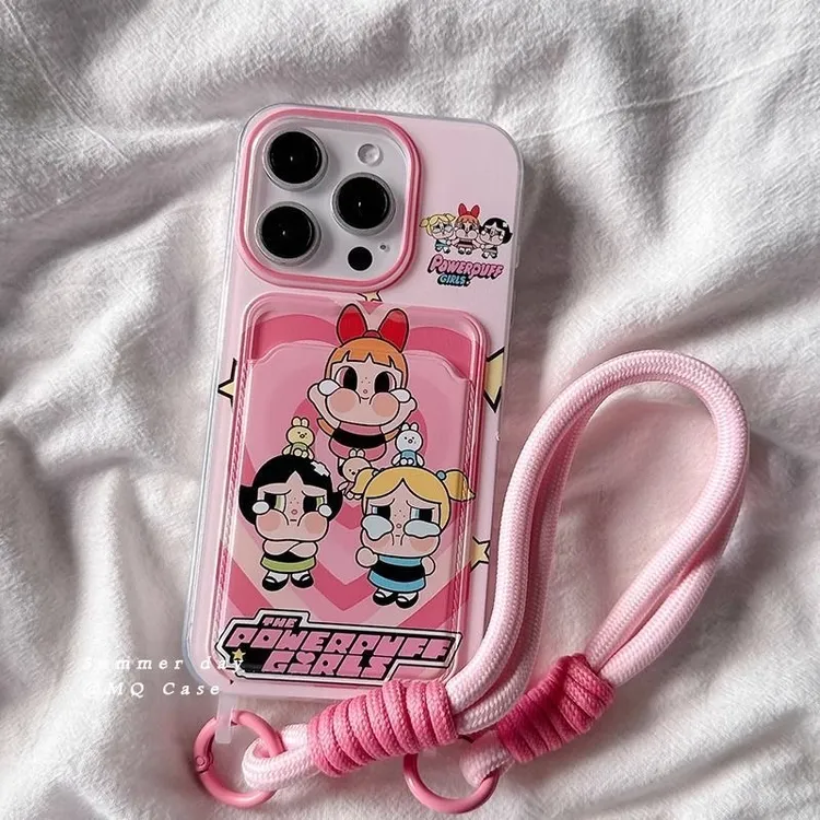 飞天女警适用苹果16promax手机壳卡包iPhone15/14/13挂绳12保护套