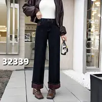 【衣诗恋正品】牛仔裤磨毛直筒裤秋冬季新款32339