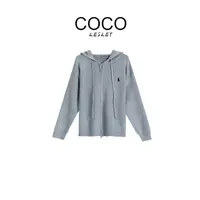 【COCO LESLEY】重工连帽拉链开衫秋冬加厚时尚开衫长袖圆领毛衣潮