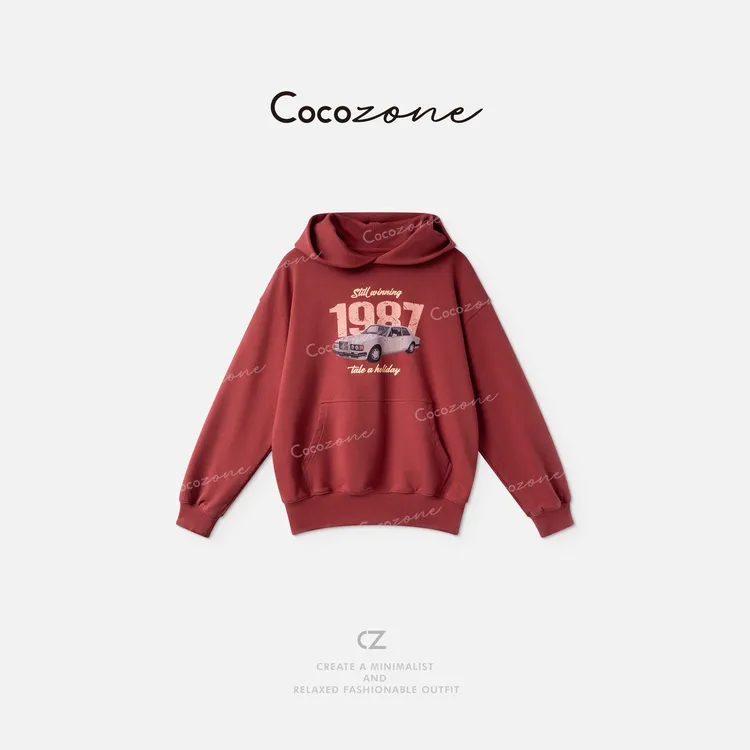 COCO ZONE 刘一一【100棉】美式街头风极简长袖卫衣 CD1A1236