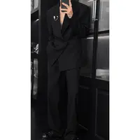 龙叨叨秋季新品高级感气质戗驳领西装套装男高定商务休闲西服西裤