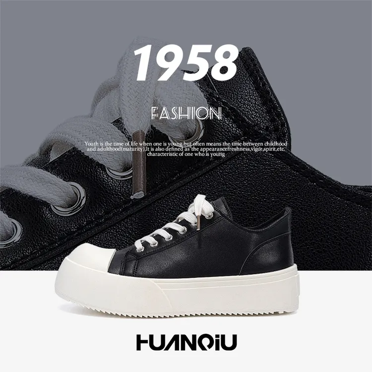 环球厚底增高大头鞋2025秋季新款英伦风男鞋潮流百搭男士休闲板鞋