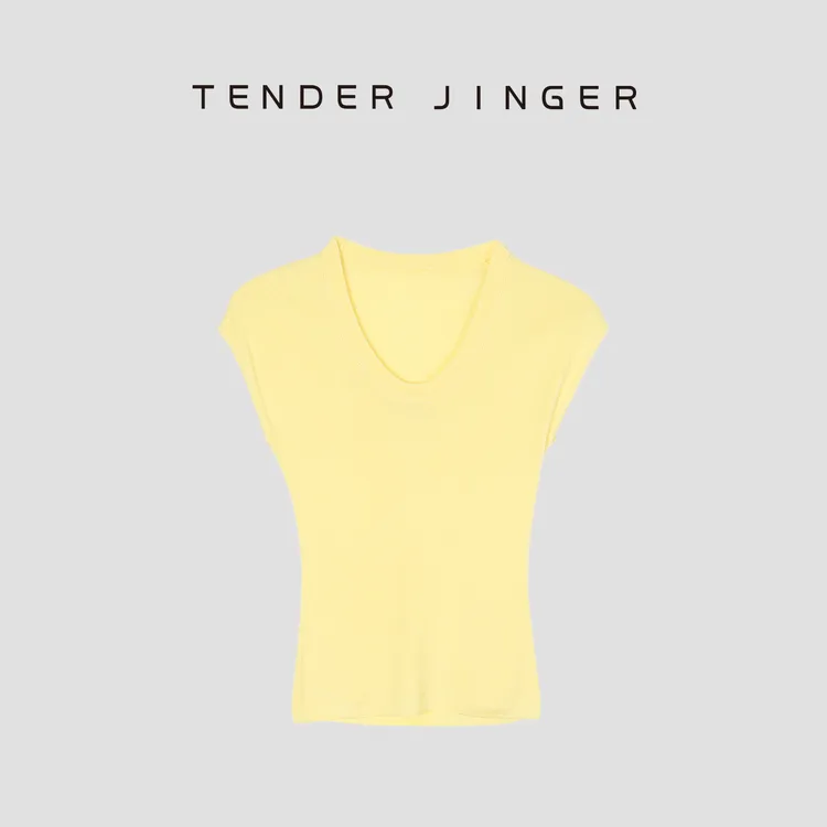 Tender Jinger【专柜】U领修身小飞袖天丝针织上衣T52SZZ80553