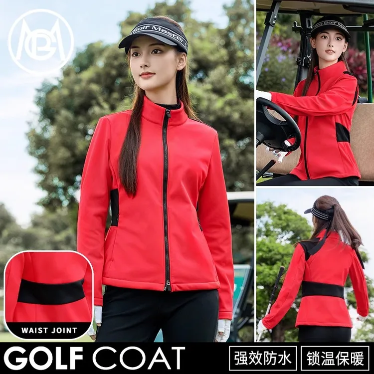 PGM 2025高尔夫女装秋冬新款服装女长袖加绒运动上衣防水外套衣服