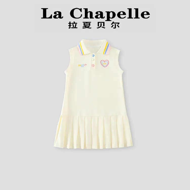  La Chapelle【拉夏贝尔】夏季新款儿童洋气无袖POLO连衣裙LD982