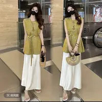 8851AABB夏季新款时尚复古新中式套装洋气气质显瘦减龄法式高腰