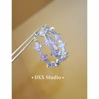 铜合金锆石耳饰 小众设计百搭紫色满锆耳饰46929