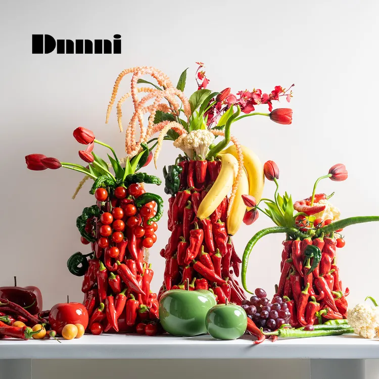 Dnnni红红火火辣椒花瓶家居客厅桌面艺术摆件插花器乔迁喜庆摆台