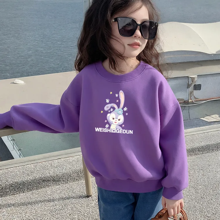 WSGD童装阳光洋气可爱星黛露中大女童休闲潮流时尚长袖圆领卫衣