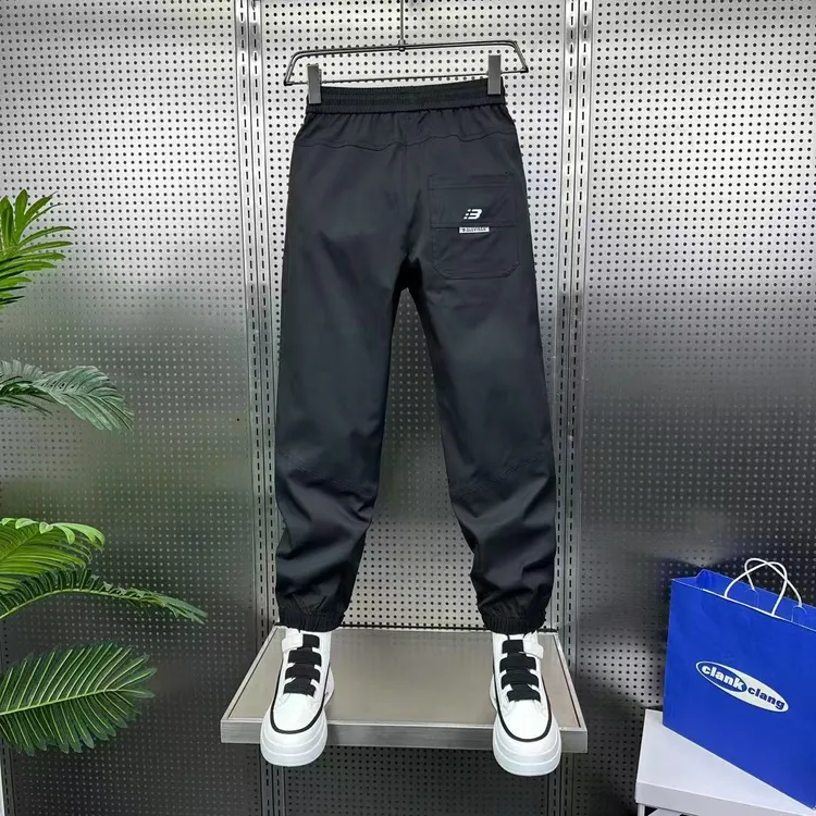 春夏新款纯色休闲裤束脚裤潮男韩版薄款修身3366