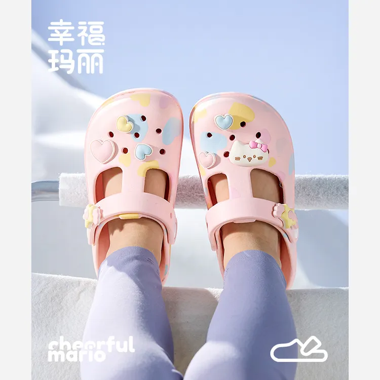幸福玛丽洞洞鞋女童拖鞋2025夏款新款包头沙滩鞋女孩宝宝凉拖