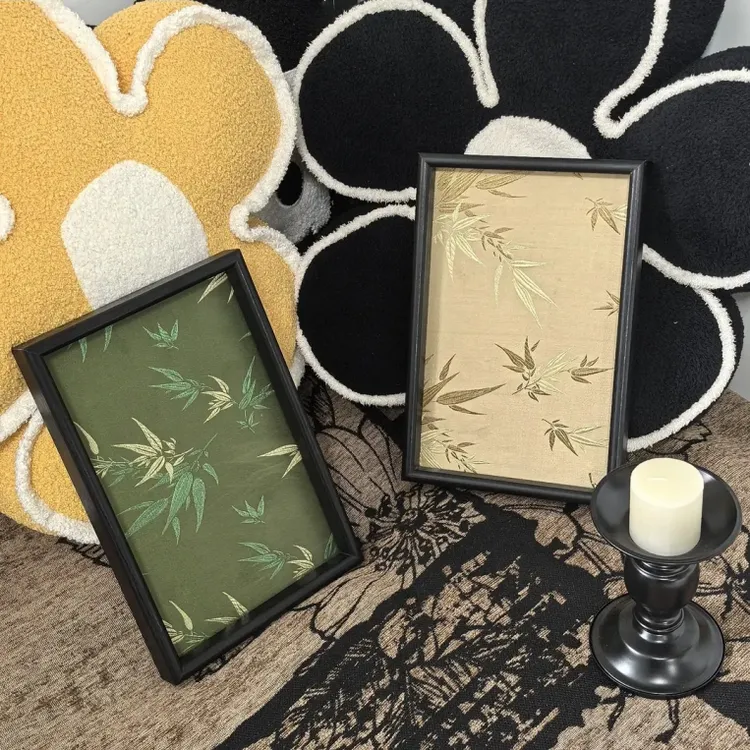 刺绣光影竹叶款托盘收纳托盘置物盘小物件收纳盘客厅桌面托盘zk