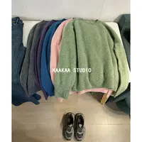 REKAYYAT“初见”绵羊毛+山羊绒通勤百搭软糯舒适宽松圆领毛衣