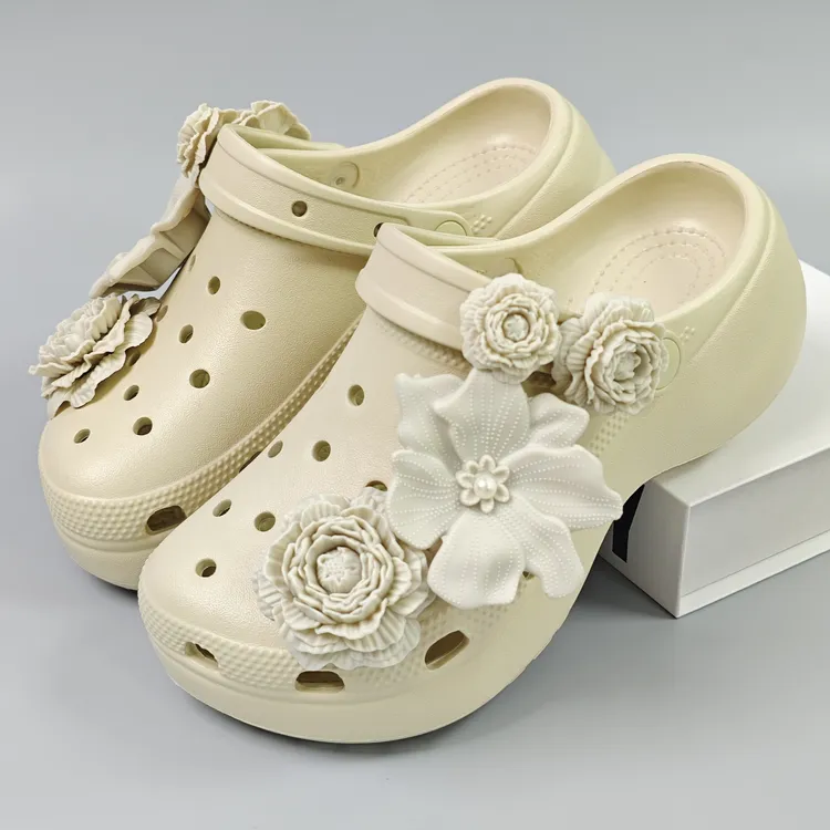 增高运动洞洞拖鞋5CM跟高卡通DIY男女同款情侣防滑防臭柔软1501