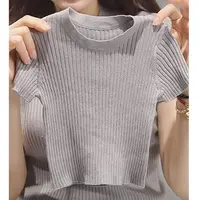 【冰感针织亲子T恤上衣】婴儿装女童背心T恤夏装女宝宝打底衫D25
